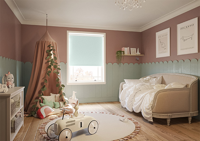 Eighties Shapes, Aqua - Twist&Fit Roller Blind - Image 7